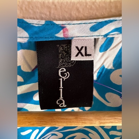 Free People Women's Bella Printed Tunic Blouse Long Sleeve Light Blue Size XL - Picture 6 of 16